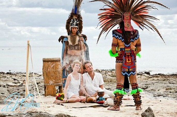 Boda Maya en México Lisa & Alex.    Foto: Dean Anderson 