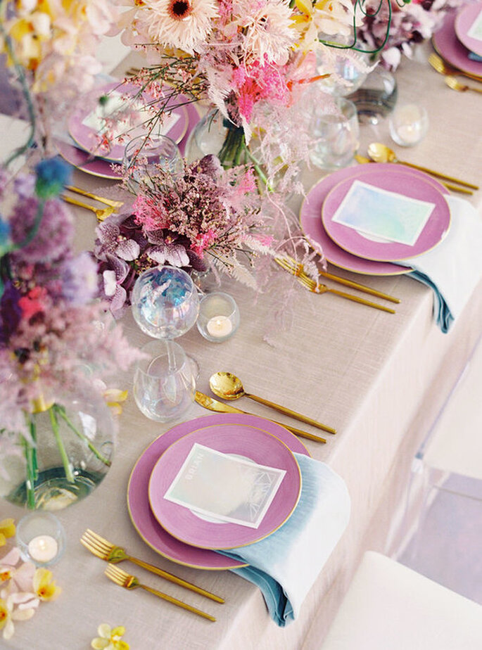 Eclectic Wedding Dekoration bunte Tischdekoration