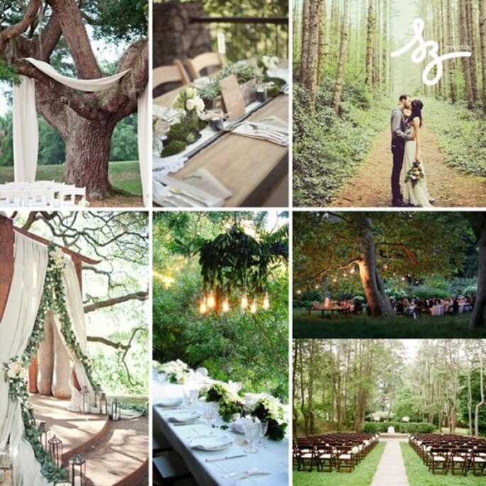 Boda inspirada en la selva - Foto elizabethannedesigns.com, cococozy.com, oncewed.com, rusticweddingchic.com, lauralawsonart.com, underthemangotree.com.au - Diseño de Raisa Torres para SZ Eventos