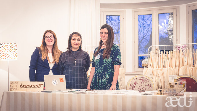 Il desk di accoglienza con Francesca Tasselli dell’Associazione Make e da Elisa Monelletta di Youco Wedding - Foto by AEDI Studio