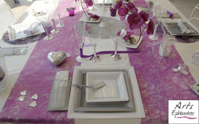 Table romantique rose et blanche - Arts Ephémères