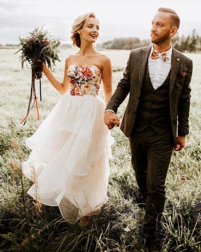 vestido de casamento colorido