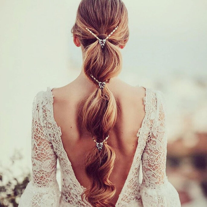 Boho-Brautfrisur lange Haare