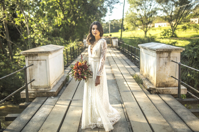 Vestido de noiva de renda