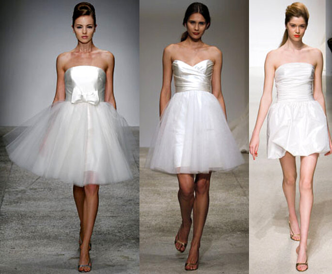 Minivestidos fashion para novias - Foto: Amsale Bridal