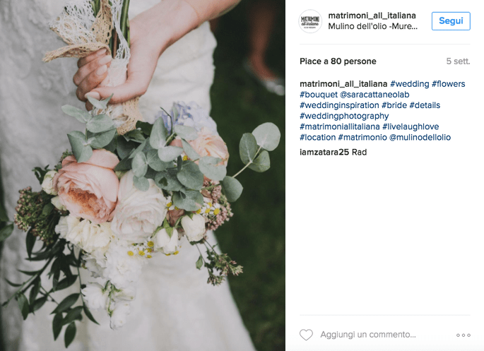 Foto Instagram: Matrimoni all'italiana