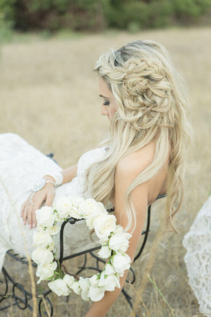Peinados de novia con pelo suelto