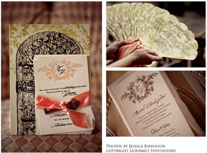 Ideas de la papelería que puedes usar para tu boda. Foto Gourmet Invitations