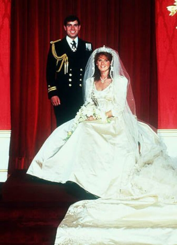 Vestido de noiva da Sarah Ferguson, no dia do seu casamento com o Duque de York