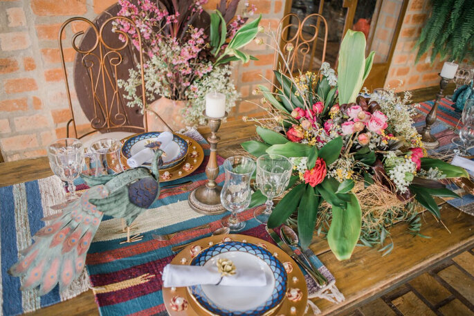 Decoração para mesa de casamento