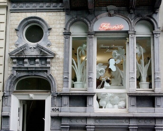 Fachada del floristero francés en Bruselas. Foto: Thierry Boutemy