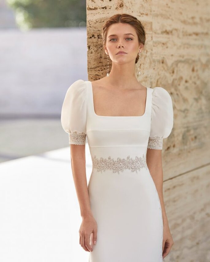 Vestido de encaje online blanco para boda civil