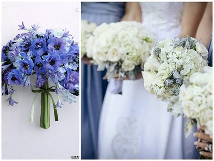 Para ser una novia original, apuesta por los ramos de novia de color azul