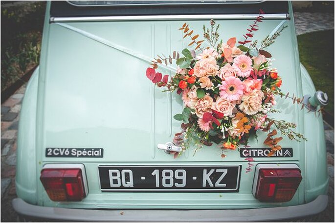 flores en coche
