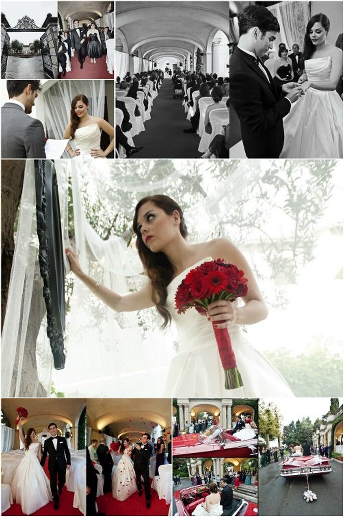 La romántica ceremonia de boda, con detalles 'retro'. Foto: Punto de Vista