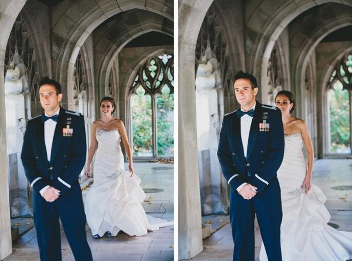 Real Wedding: Una boda hermosa con un Capitán de la Fuerza Aérea vestido de novio - Foto BRAUN Photography