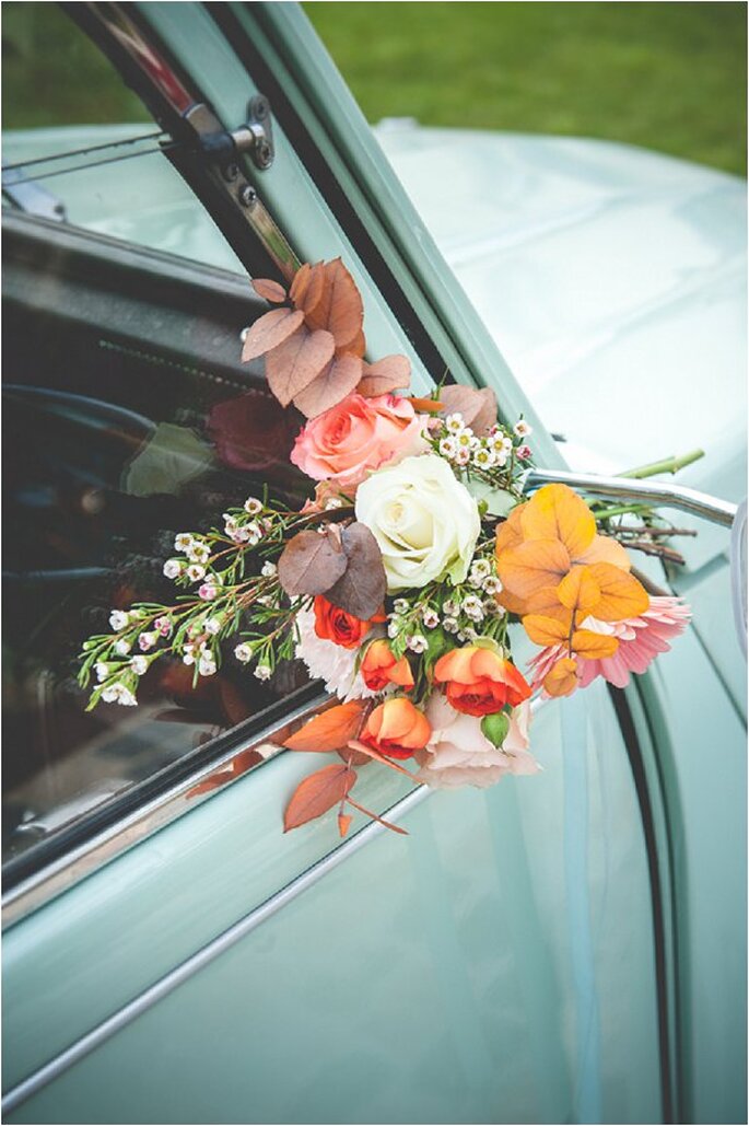 flores en el coche