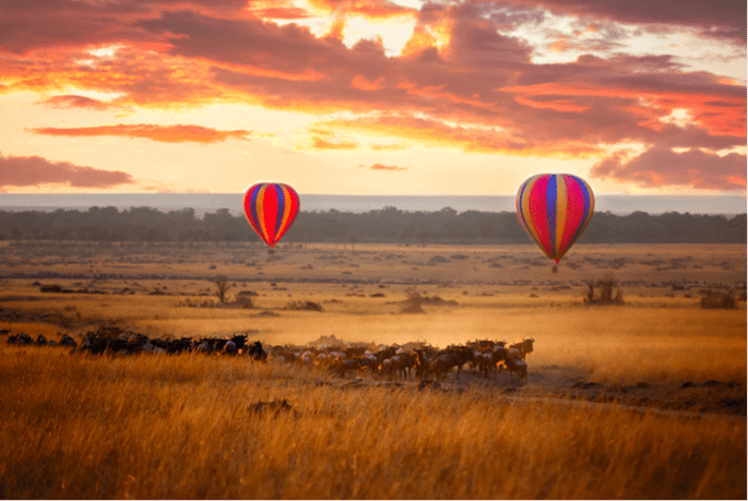 Heißluftballon in Kenia