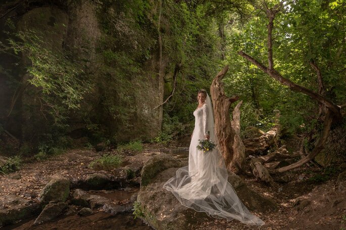 ritratto sposa nel bosco