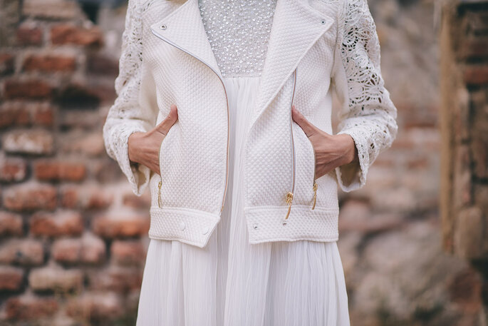 vestido de novia con cazadora