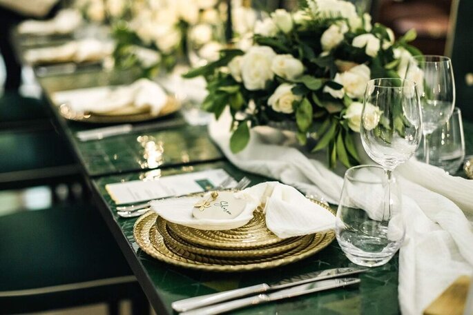 décoration de table de mariage nature vert et blanc