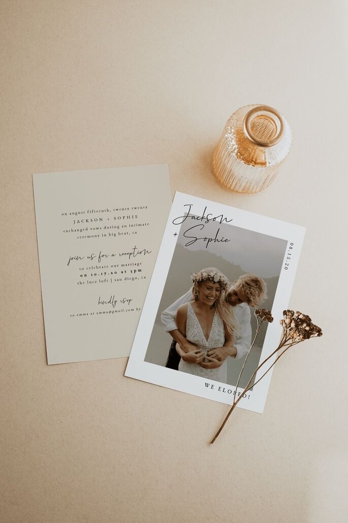 Hochzeitseinladung Postkartenformat mit Foto