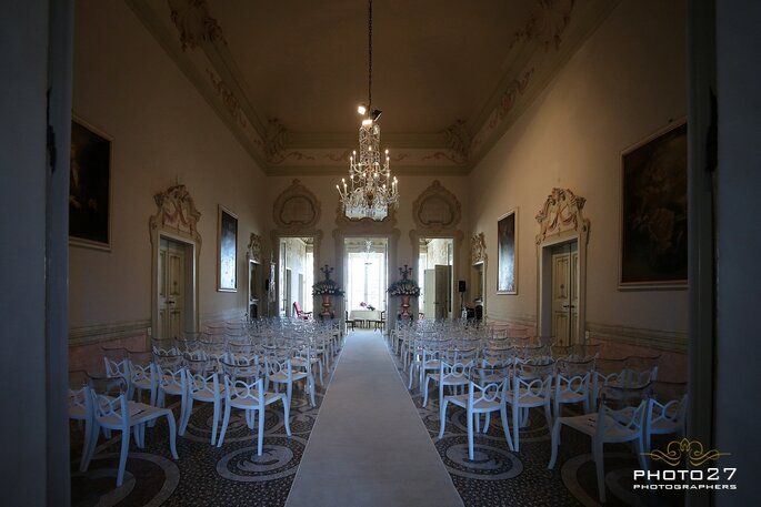 La splendida sala di Villa Durazzo che ha ospitato la nostra tavola rotonda