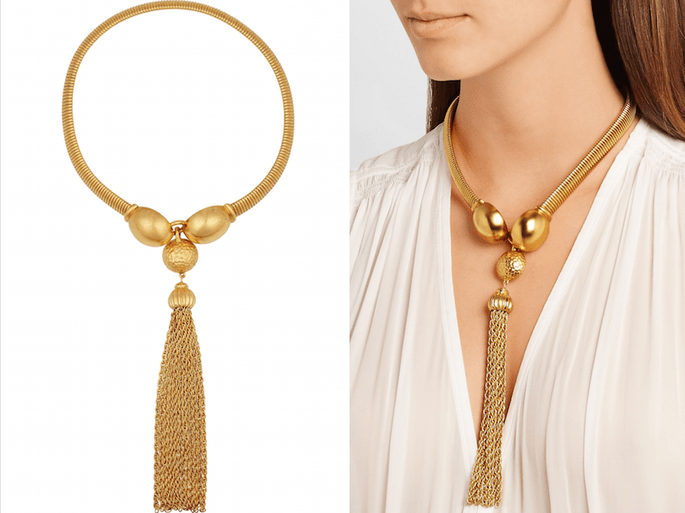 Accesorios en color dorado para una invitada muy fashionista - Ben Amun en Net a Porter