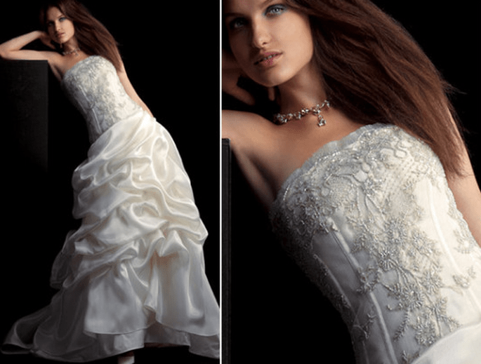 Vestido de novia bordado con falta en tul, colección Fabio Gritti 2012