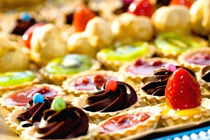 Tartelettes gourmandes pour un dessert de mariage élaborées par Jacques Lafargue Traiteur 