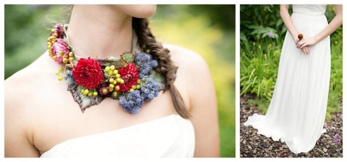 Look de novia con detalles inspirados en frutos rojos - Foto Paperlily Photography