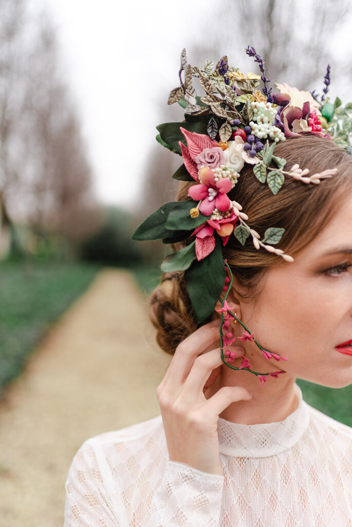 Coronas Flores Preservadas  Diadema Novia e Invitada - ArtJoana