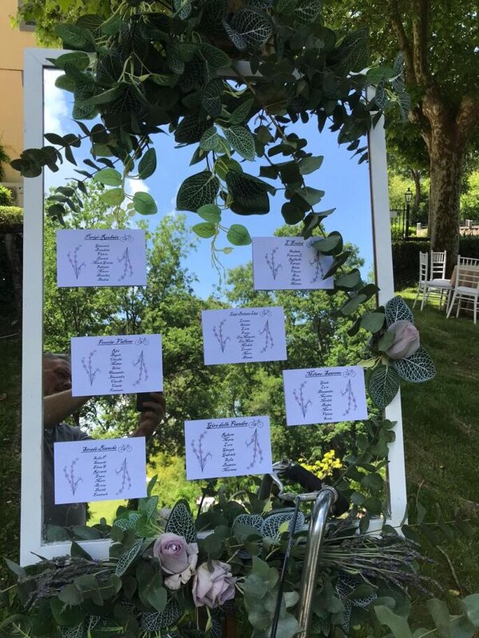 seating plan con fogliame