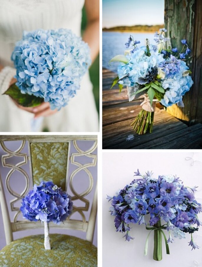 Ramos de novia en color azul para bodas 2013