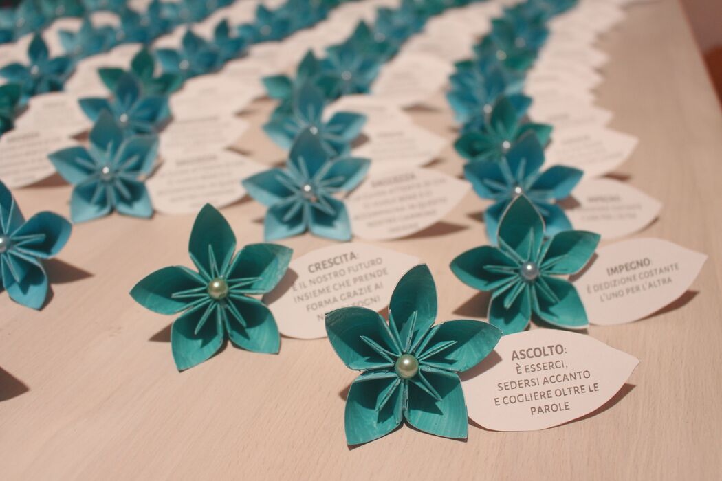 Kartouche fiori di carta e origami